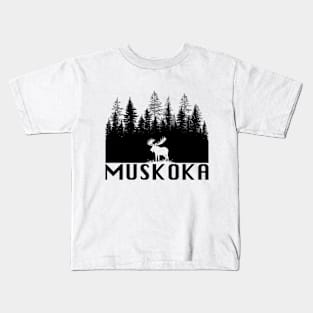 Muskoka and Moose (Black Lettering) Kids T-Shirt